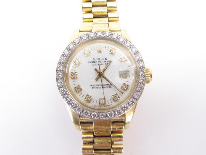 Appraisal: A lady's K yellow gold Rolex President wristwatch white dial