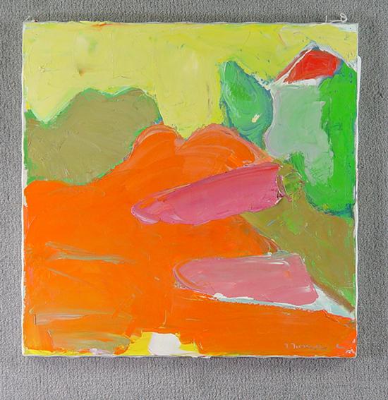 Appraisal: Turner Ted American - Oil on canvas abstract with orange