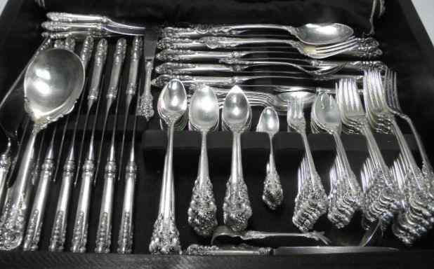 Appraisal: Wallace sterling silver flatware service for twelve in the ''Grand