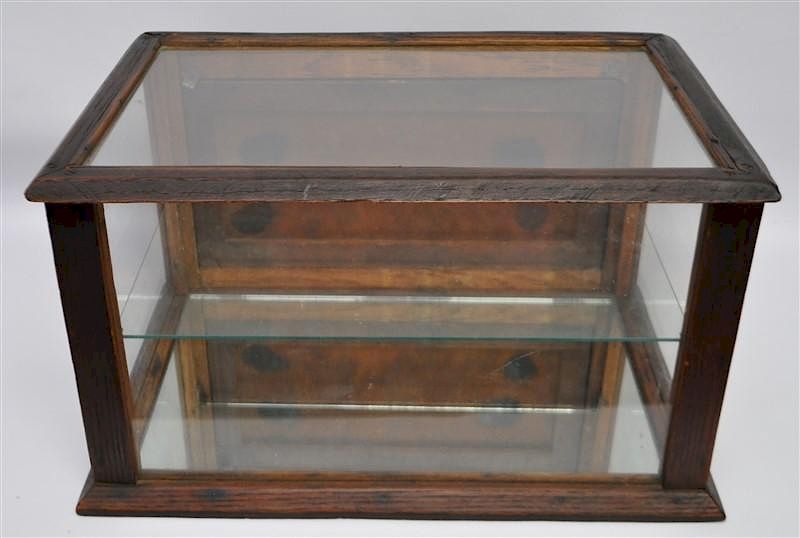 Appraisal: ANTIQUE OAK COUNTER TOP DISPLAY Antique Oak General Store Counter