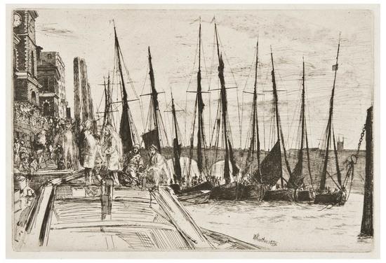 Appraisal: James A M Whistler - Billingsgate K Etching seventh state