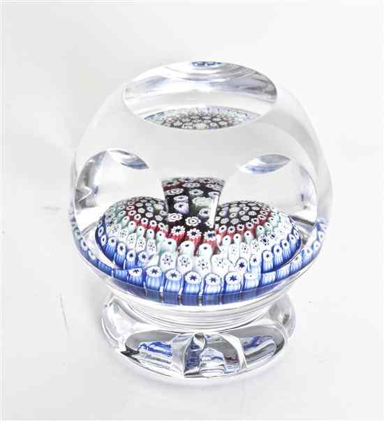 Appraisal: A Baccarat Glass Paperweight dated of faceted spherical form with