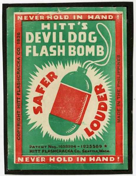 Appraisal: Hitt's Devil Dog Flashbomb Firecracker Label Class Manufactured by Hitt's