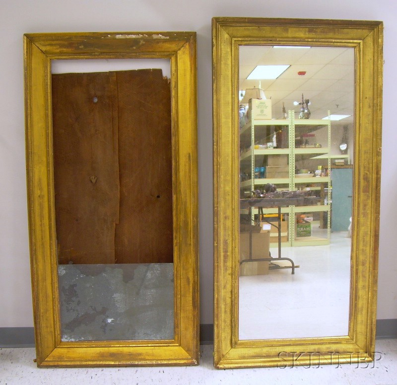 Appraisal: Two Giltwood Framed Overmantel Mirrors missing some glass x and