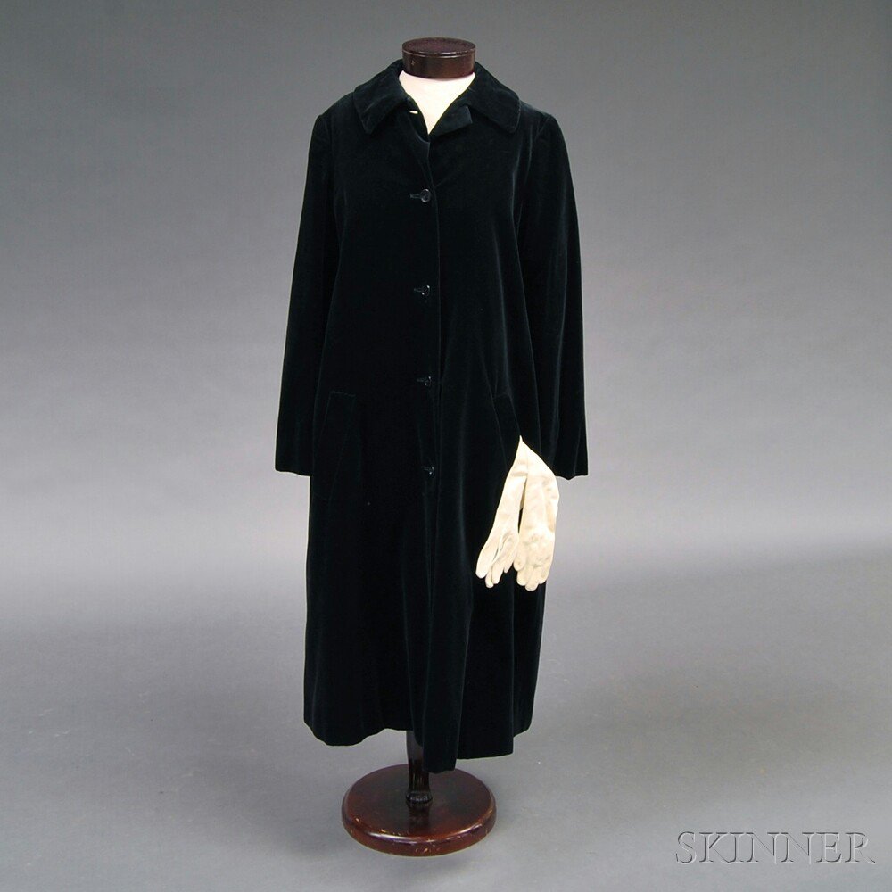 Appraisal: Lady's Halston-Three Black Velvet Jacket labeled the tea-length coat with