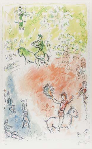 Appraisal: MARC CHAGALL La Parade Color lithograph x mm x inches