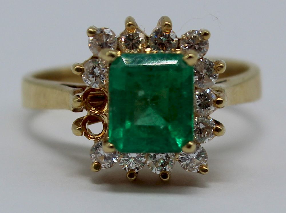 Appraisal: JEWELRY GIA ct Natural Colombian Emerald Signed kt yellow gold