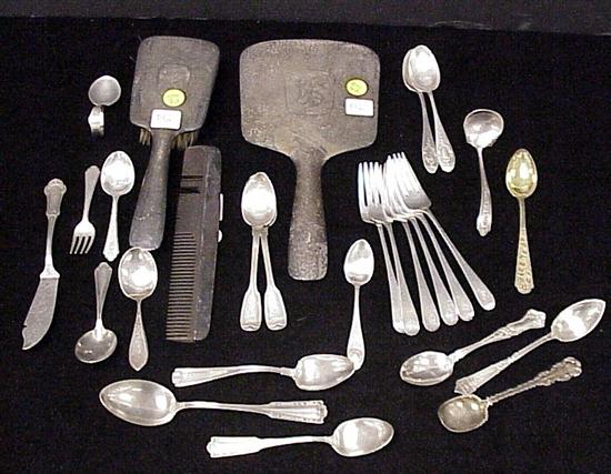 Appraisal: Sterling silver flatware including baby spoons butter knife ladle etc