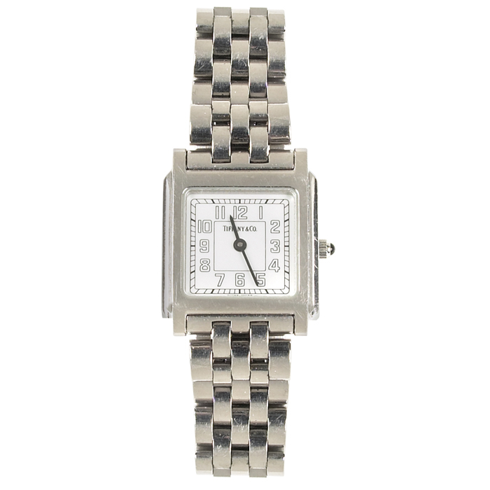 Appraisal: Tiffany and Co ladies watch stainless swiss-made square dial with