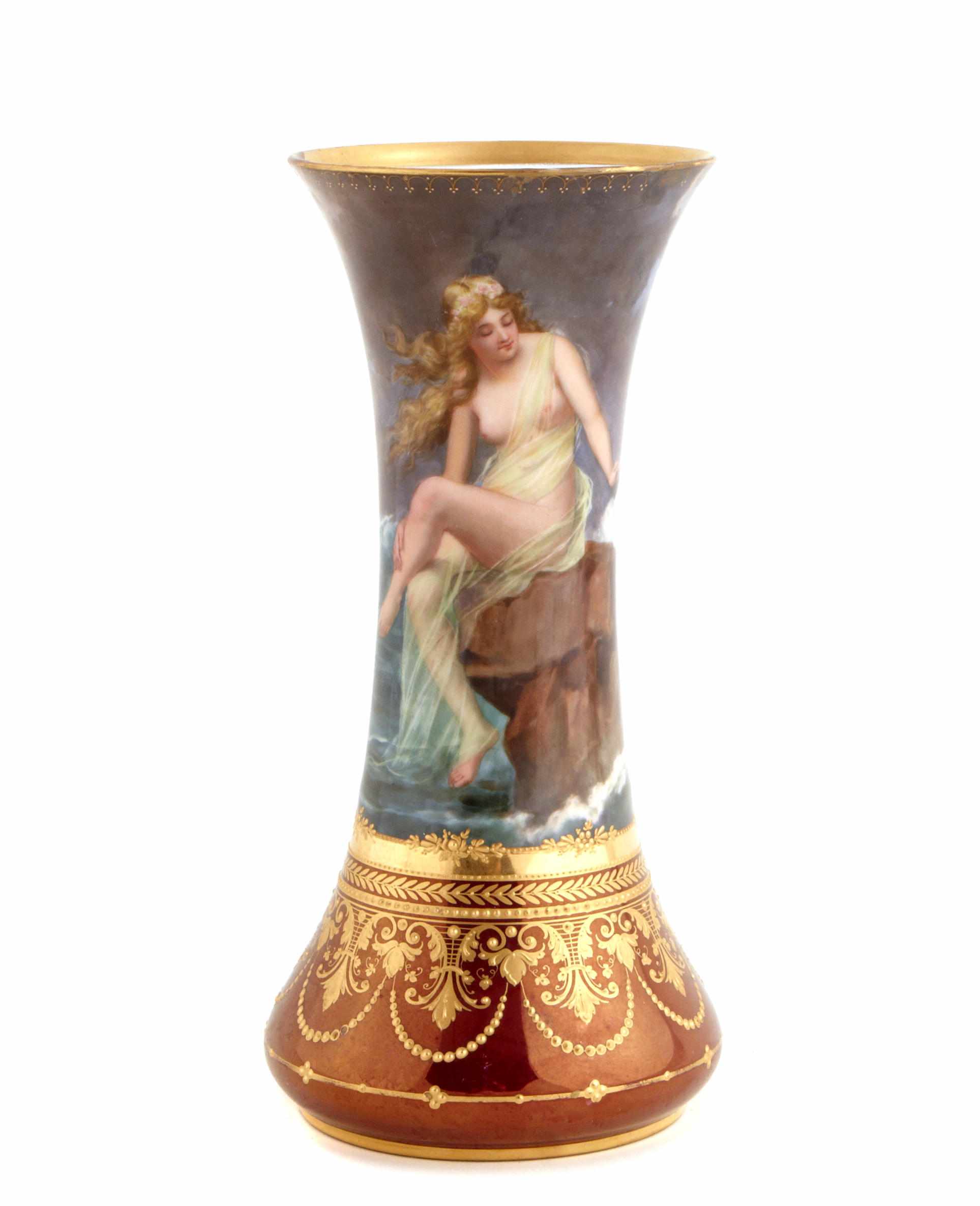 Appraisal: A Royal Vienna style porcelain vase height in diameter in