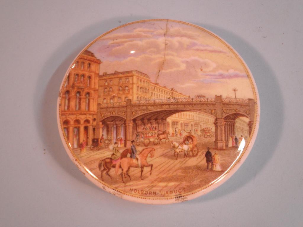 Appraisal: A Prattware pot lid - Holborn Viaduct cm diameter and