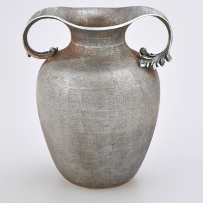 Appraisal: MARIO BUCCELLATI TELATO ENGRAVED STERLING VASE Amphora form with two