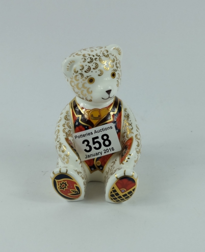 Appraisal: Royal Crown Derby Seated Teddy with gold stopper