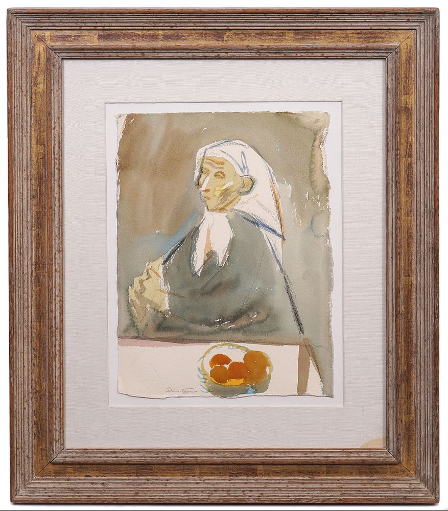 Appraisal: Gertrude Schweitzer 'Grandmother' Watercolor Gertrude Schweitzer America - Watercolor on