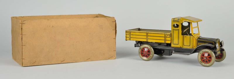 Appraisal: German Tin Litho Wind-Up Tippco Dump Truck Includes bottom of