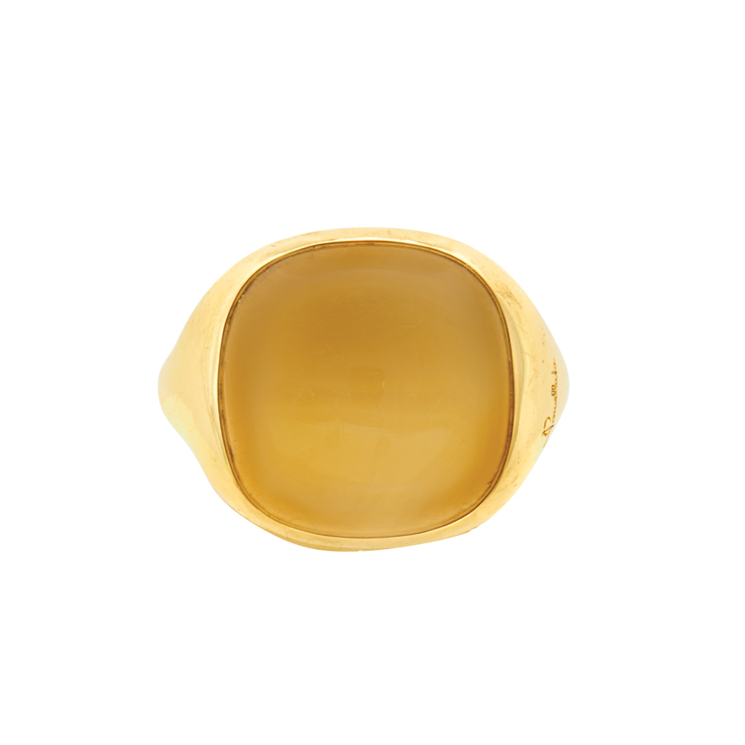 Appraisal: Gold and Cabochon Citrine Ring Pomellato kt one cushion-shaped cabochon