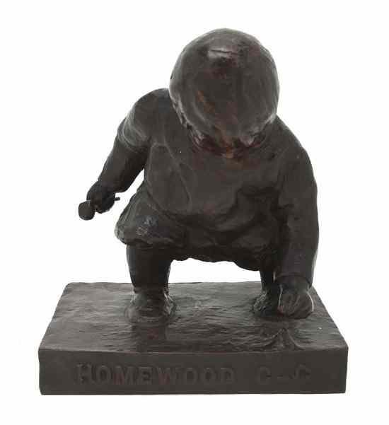 Appraisal: An American Bronze Figure J Berchem Chicago depicting a toddler