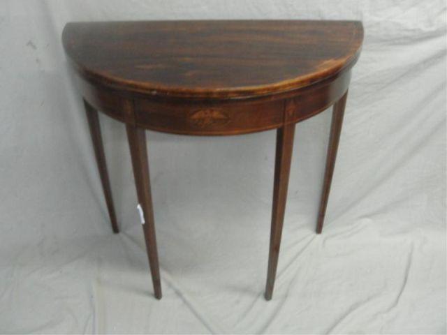 Appraisal: Mahogany Demilune Flip Top Table From a Queens NY estate