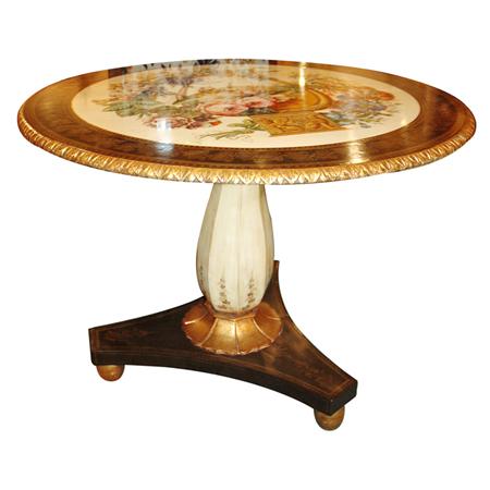 Appraisal: Italian Painted and Gilt Decorated Center Table Estimate nbsp nbsp