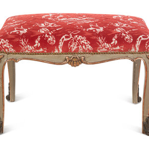 Appraisal: An Italian Painted and Parcel Gilt Stool th Century Height