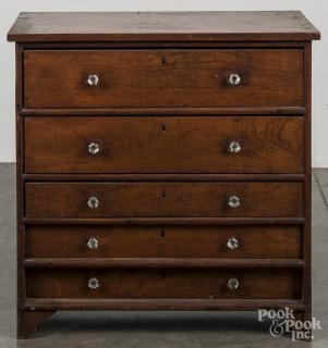 Appraisal: English yewwood bachelors chest th c '' h '' w