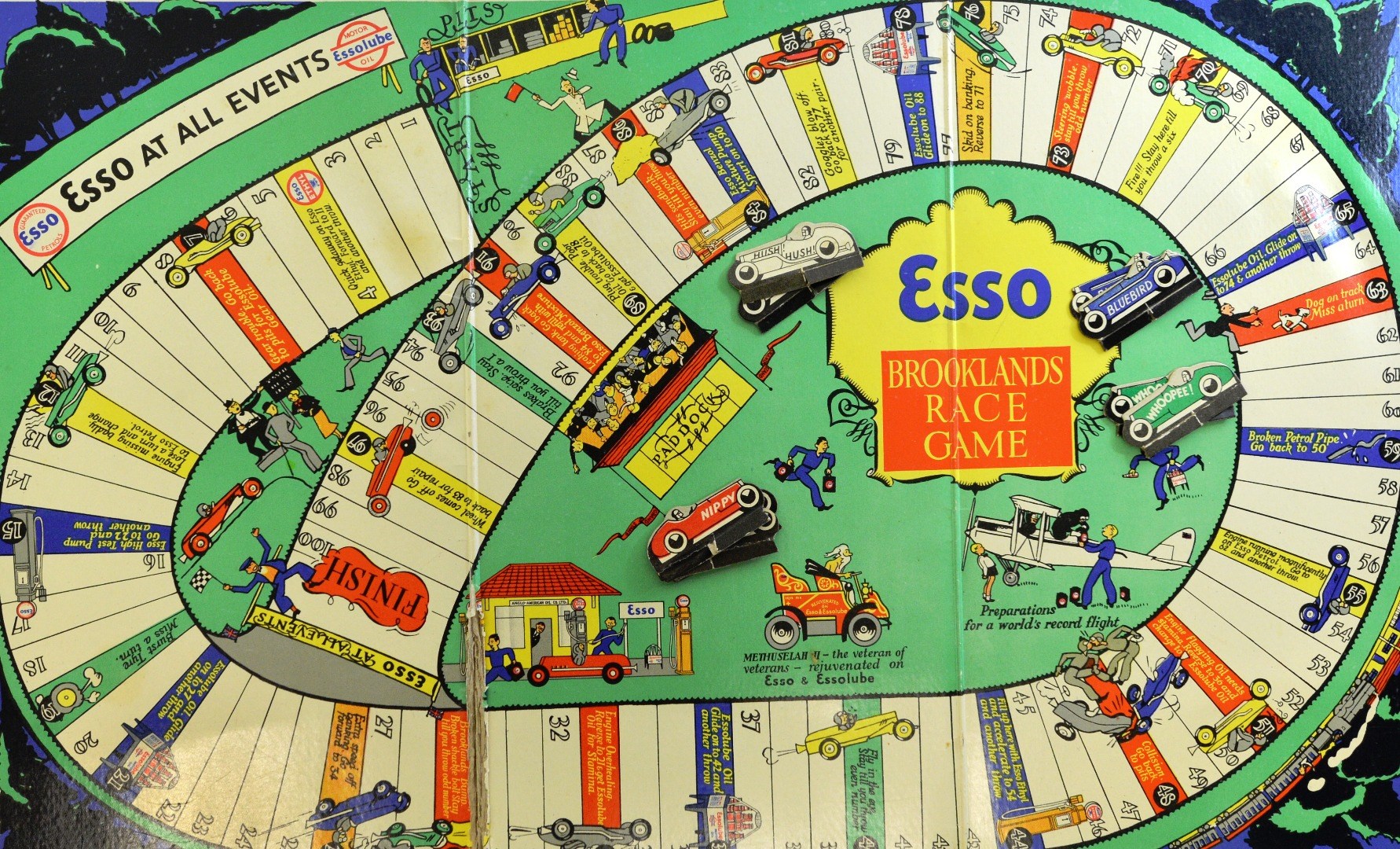 Appraisal: MOTOR RACING - 'Esso Brooklands Race Game' folding coloured pictorial