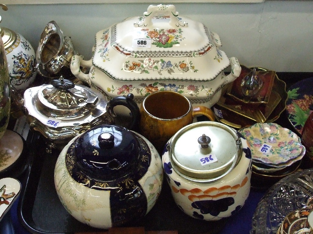 Appraisal: Spode Chinese rose tureen and cover Satsuma pot pourri jar