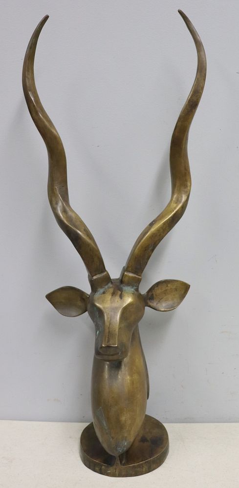 Appraisal: Vintage Patinated Bronze Sculpture Of A Gazelle Very well executed