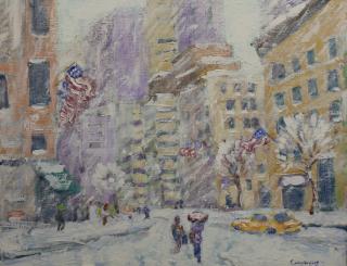 Appraisal: John Crimmins NY born Columbus Circle Oil on Artist Board