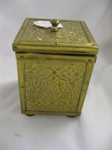 Appraisal: Victorian Brass Humidor Box tall square