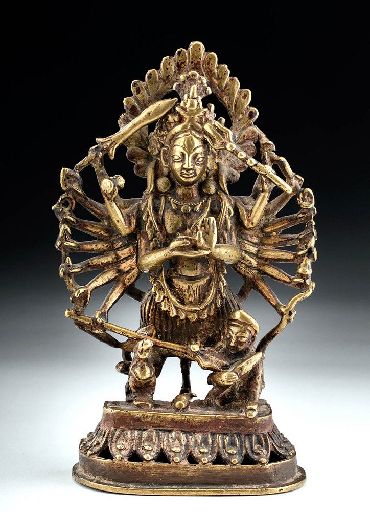 Appraisal: th C Nepalese Brass Deity - Goddess Durga South Asia