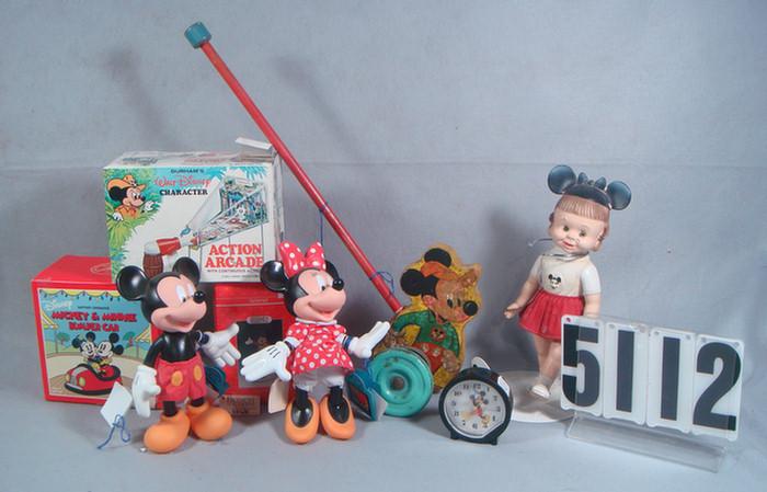 Appraisal: Disney Mickey Mouse lot Walking wood toy dolls figurines cloth