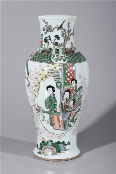 Appraisal: Chinese porcelain famille verte vase with heavenly courtiers with six-character