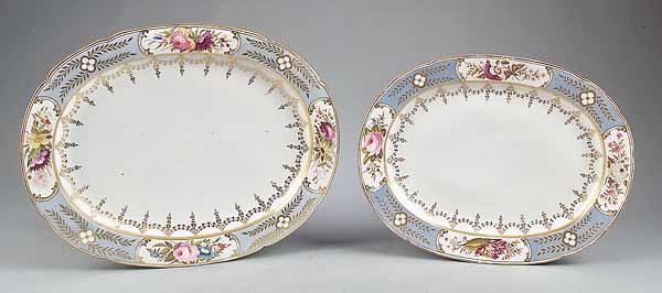 Appraisal: A Good Pair of Chamberlain's Worcester Porcelain Platters c shaped