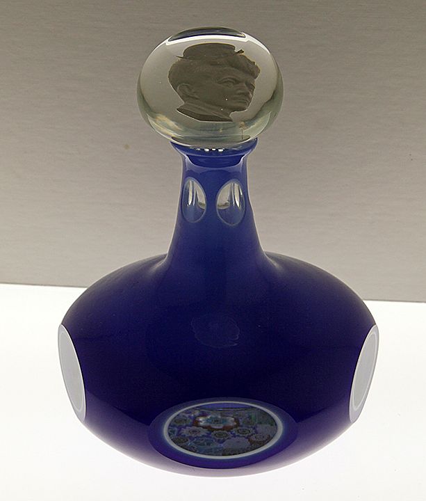 Appraisal: Baccarat Kennedy Mellefiori Decanter A light to dark blue amber