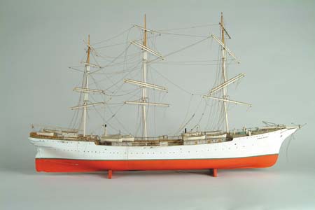 Appraisal: CARVED WOOD AND PAINTED SHIP MODEL OF THE SUOMEN JOUTSEN