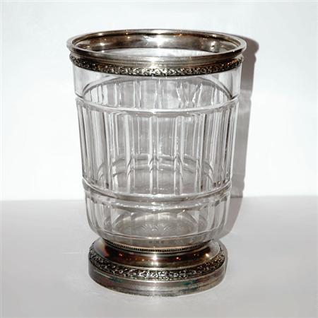 Appraisal: French Silver Mounted Cut Glass Wine Cooler Estimate -