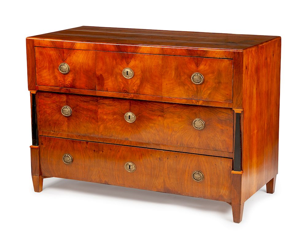 Appraisal: A Continental Neoclassical Walnut Commode A Continental Neoclassical Walnut Commode