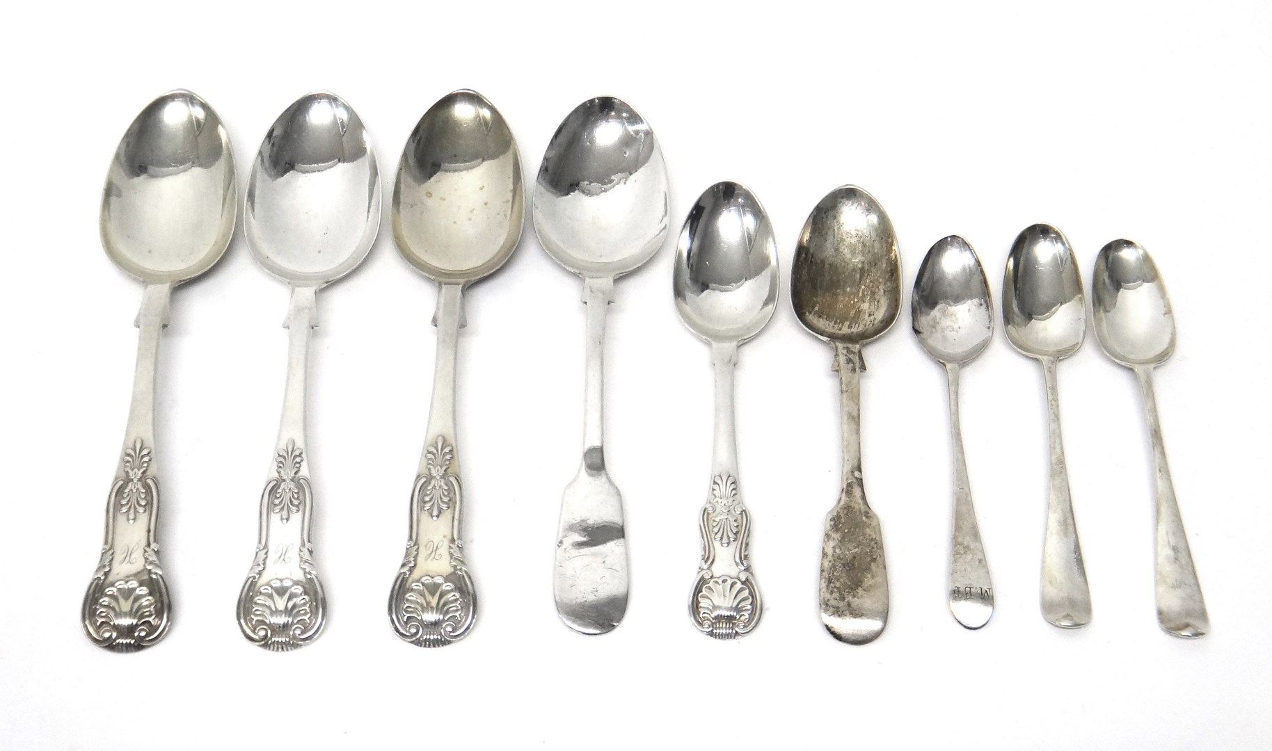 Appraisal: Silver table flatware comprising three Scottish single struck stylized King's