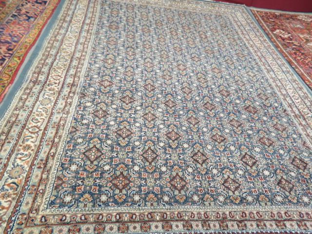 Appraisal: Hamadan Persian Handmade Room Size Rug elaborate overall design blue-grey