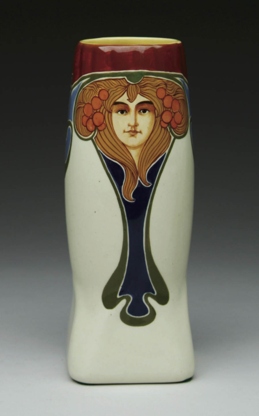 Appraisal: ART NOUVEAU POTTERY VASE Wonderful Art Nouveau vase is slightly