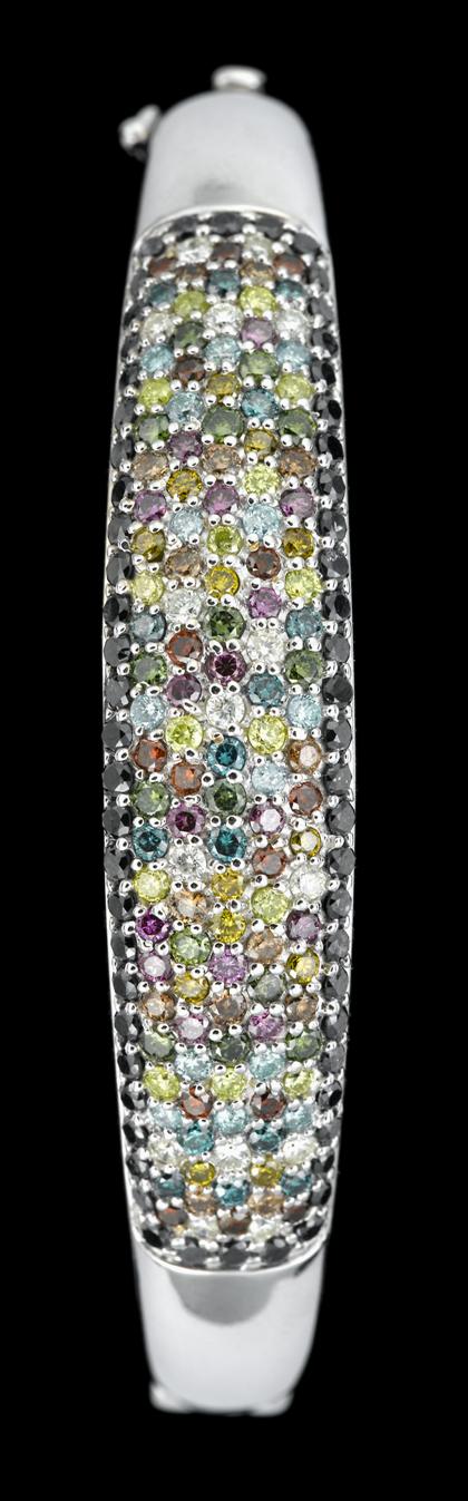 Appraisal: karat white gold multi colored diamond braceletcontemporary