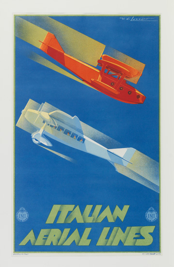 Appraisal: AVIATION Italian Aerial Lines Italian Aerial Lines Stunning color lithographed