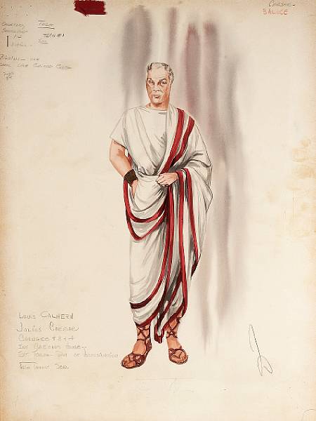 Appraisal: A Louis Calhern costume design sketch from Julius Caesar Metro-Goldwyn-Mayer