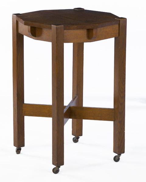 Appraisal: STICKLEY BROTHERS Lamp table no with an octagonal top Metal