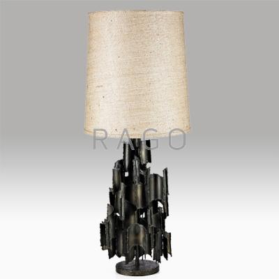 Appraisal: MARCELLO FANTONI Sculptural table lamp Italy s Torch cut textured