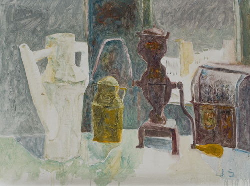 Appraisal: JOSEPH SOLMAN The Watering Can Oil on canvas x mm