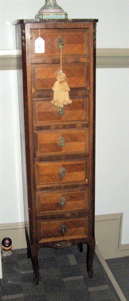 Appraisal: Transitional style kingwood and amaranth semainier early th century The