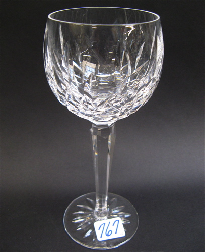 Appraisal: TEN IRISH WATERFORD CUT CRYSTAL WINE GOBLETS the tall cut