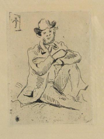 Appraisal: Paul Cezanne FR - restrike of original etching entitled ''Guillaumin''